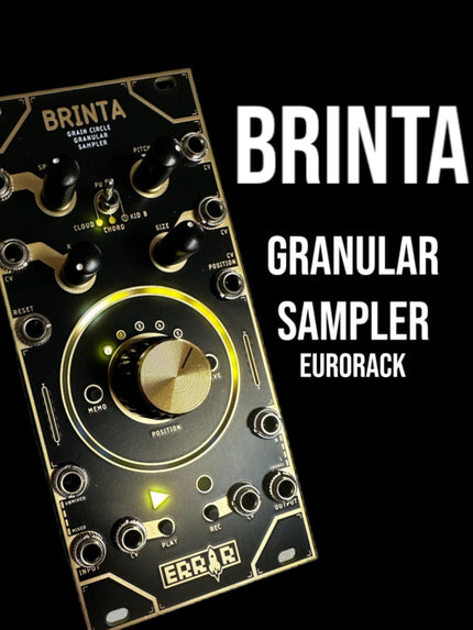 Brinta Granular Sampler from Error Instruments and This not Rocket Science Eurorack Synth module available at Noisebug synthesizer shop in Pomona CA